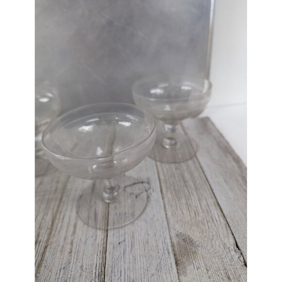 Bryce Etch #334 Sherbet Glasses Drinking Stemmed Set of 4 Clear - Picture 3 of 6
